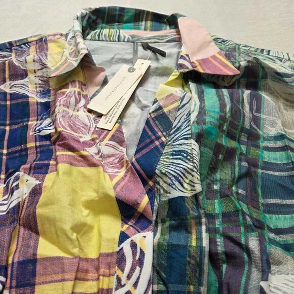 New L By Anthropologie The Somerset maxi shirt-dress in plaid floral - Picture 5 of 12